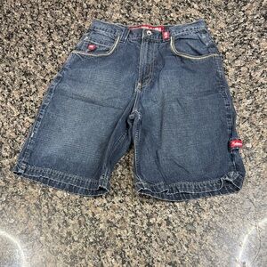 JNCO vintage Y2K Dark Blue Denim bulldog Jean shorts EUC 20